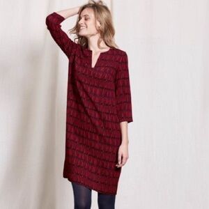 Boden Easy Notch Red Navy Tunic Dress size 14L